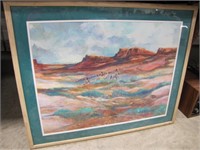Framed Indian print by Ryon 31" x 25.5"
