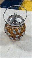 Amber Glass Musical Biscuit Jar