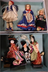 Vintage Foreign Dolls & Doll Case