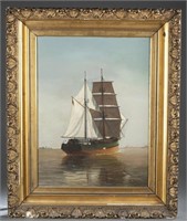 Marie Fernande Alaux, Sailing Ship, 20th c., O/C