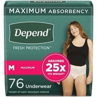 Depend Fresh Protection Adult Incontinence  M  76