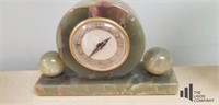 Mid Century Art Deco Green Marble Electric Clock