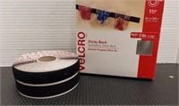 Velcro. Sticky back . 3/4in. Holds up to 5lbs.