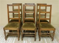 Ladder Back Peg Constructed Walnut Chairs.