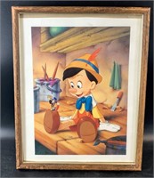 1993 Disney litho for Pinocchio framed, frame size