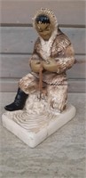 Ceramic Eskimo Fisherman