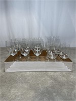 Assortment of clear glass wine glasses