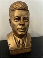 Vintage Chalkware John F Kennedy bust gold