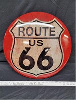 Route 66 metal button sign