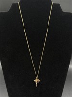Precious Stone 925 Cross Pendant & Necklace