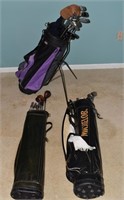 3 bags of used golf clubs; as is