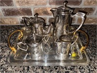 BEAUTIFL VINTAGE 5-PIECE SILVER COFFEE SERVICE SET