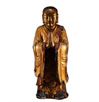 In the Song Dynasty, wood painted gold Buddha stat