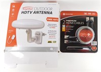 * Amplified Outdoor HDTV Antenna with HDMI Cables