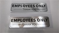 2pk New Employees Only Sticker Decal Signs