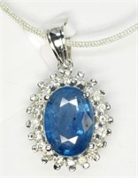 $6000. 14k Sapphire & Diamond Necklace