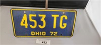 1972  Ohio License Plate