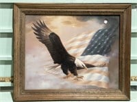 FRAMED AMERICAN EAGLE PRINT 24" x 20"