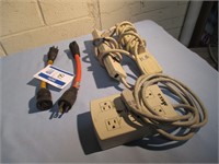 Lot power strips and 3 prong adapters
