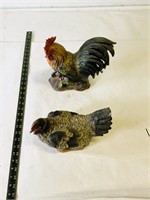 2pcs ceramic chicken statues