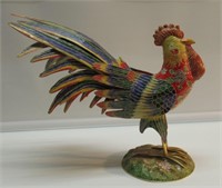 CLOISONNE ROOSTER 17"W BY 14"HIGH. VERY NICE.