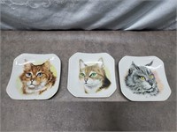 Set 3 cat plates