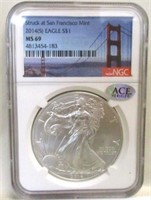 2014-S SILVER EAGLE NGC MS69