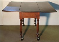 (JK) Rustic Wooden Drop Leaf Table (46"×40"×30")