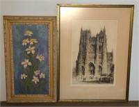 (JK) Print Of Cathedral Notre Dame In Frame