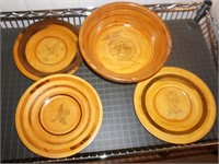 high school vocational arts patriotic wooden bowls