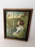 VTG BASKET, FRAMED ARTWORK, MISC ANTQ PAPER ITEMS