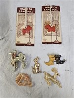 Vintage Celluloid Brooches and Lamp Pulls
