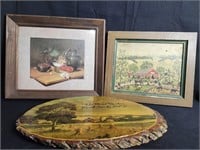 Vintage Pantings in Matted Framd & Wall Decorative