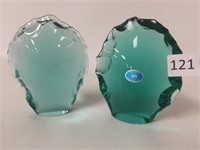 Pair of IBS Czech Art Glass - 5" Tall