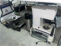 Coffee maker, toaster oven, coffee dispenser,