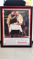 Budweiser advertising-approx 36 in x 28 -framed