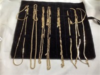 Assorted gold plated necklaces and bracelets
