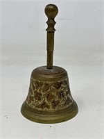 Vintage etched brass bell made in India