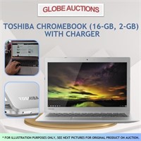 TOSHIBA CHROMEBOOK(16-GB, 2-GB)+CHARGER+WARRANTY