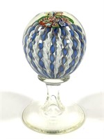 Antique Latticino Millefiori Wig Stand Paperweight