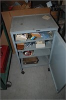 Grey Cabinet w/contents