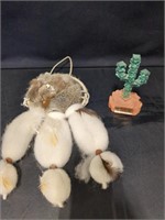 Dreamcatcher & Glass cactus figurine