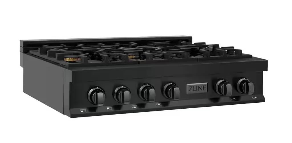 36 in. 6 Burner Front Control Gas Cooktop with