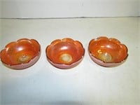 Lot of Three unique Bowls, Appear to be Carnival
