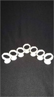 7 White Ceramic Napkin Rings