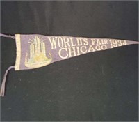 1934 Chicago Worlds Fair Souvenir Pennant Banner