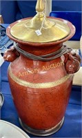 LARGE POTTERY URN LAMP