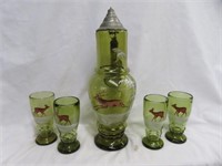 5PC HAND PAINTED DRINK SET 15"T