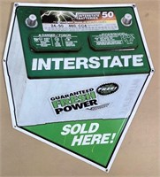vintage Interstate batteries sign 20"x23" aluminum