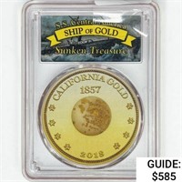 1857 S.S. CNTRL America One Gold Pinch PCGS